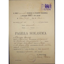 PAGELLA SCOLASTICA 1935-1936 CORSO ANNUALE AGRARIO, SAN GIORGIO *