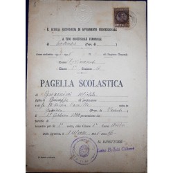 PAGELLA SCOLASTICA 1934-1935 SCUOLA SECONDARIA INDUSTRIALE FEMMINILE, COSENZA *